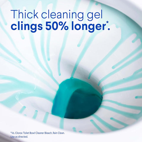 Clorox Toilet Bowl Cleaner Clinging Bleach Gel, Kills 99.9% of Bacteria and Viruses, Ocean Mist, 24 Fl Oz, Pack of 2
