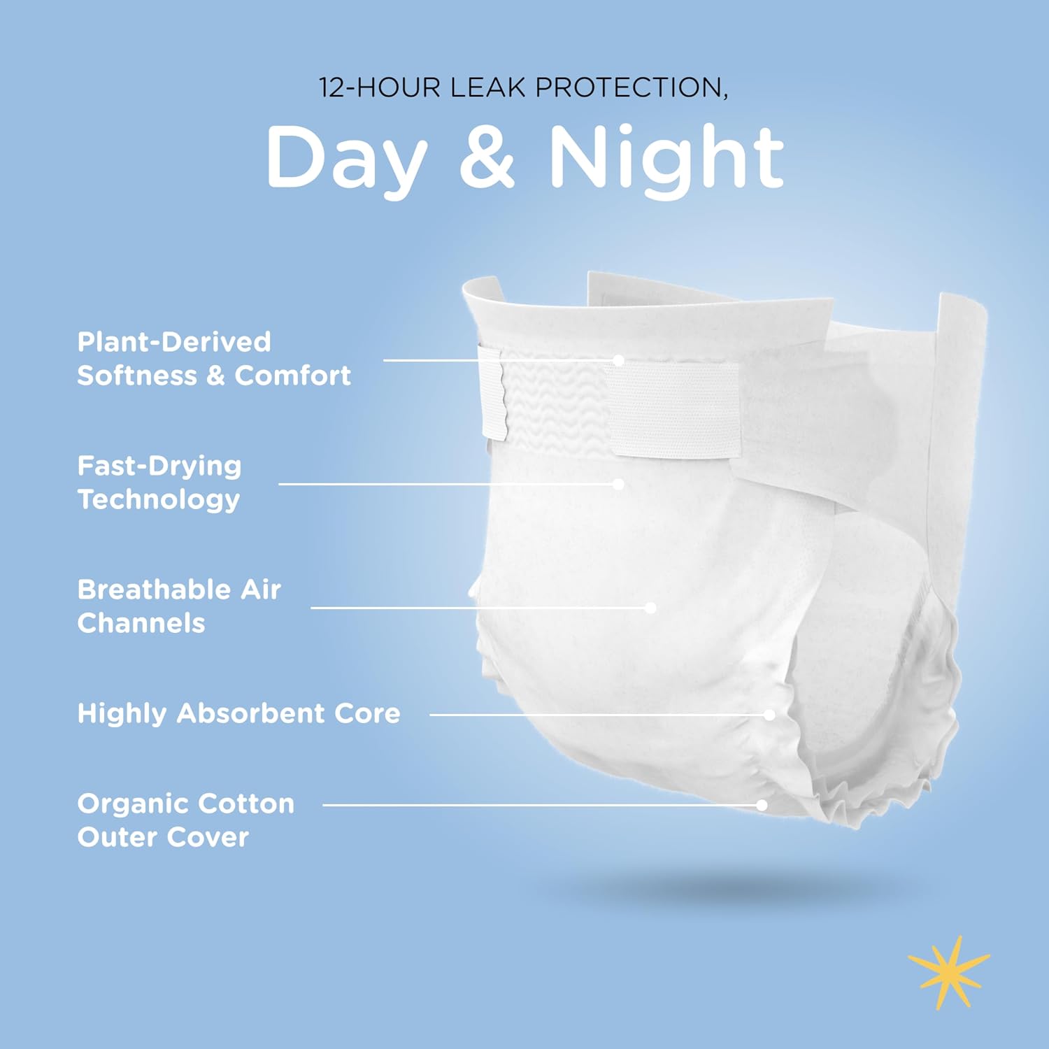 HealthyBaby Non-Toxic Diapers for Sensitive Skin - Size 3, 168 Count