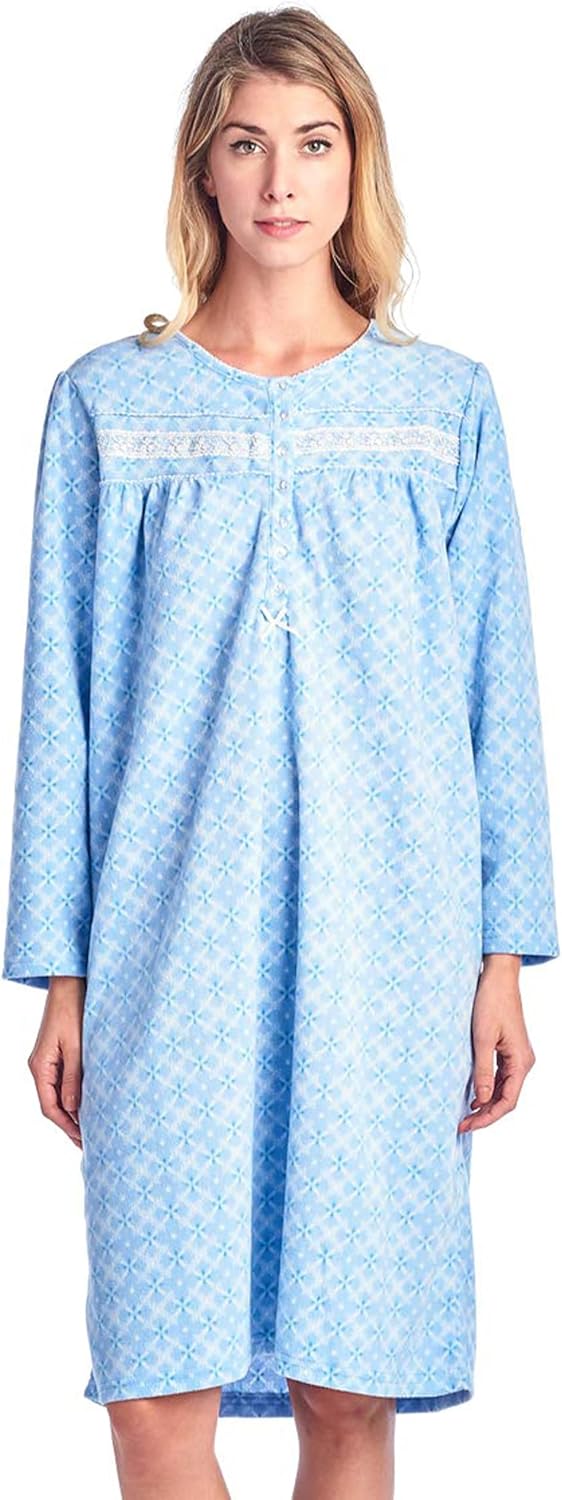 Casual Nights Women's Cozy Long Sleeve Fleece Nightgown