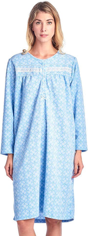 Casual Nights Women's Cozy Long Sleeve Fleece Nightgown