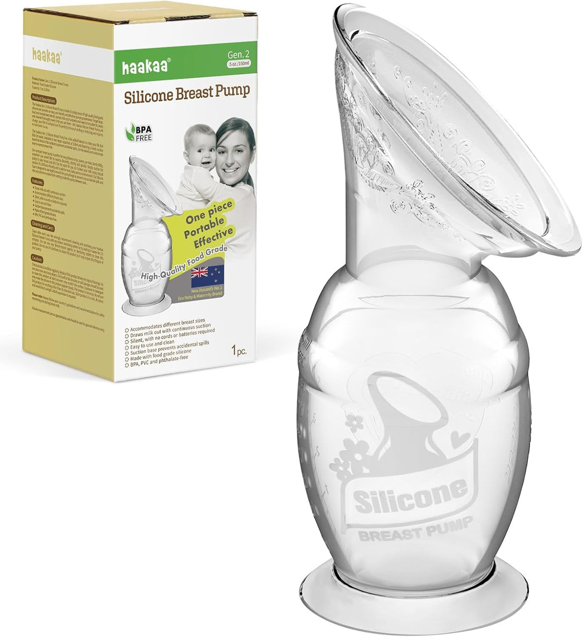 haakaa Gen.2 Manual Silicone Breast Pump 150ml/5.4oz