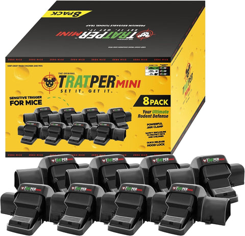 Tratper Mouse Tunnel Traps. Prevents Accidental Triggering with Dual Tunnel Design. Covered Snap Traps for Humane Kill, Safe and Reusable, Pest Control for Mice, Indoor & Outdoor Use, 8 Pack