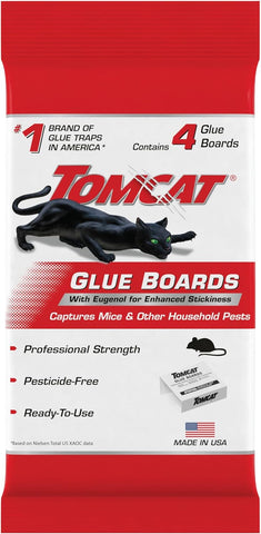 Tomcat Glue Boards with Eugenol for Enhanced Stickiness, 4 Sticky Traps