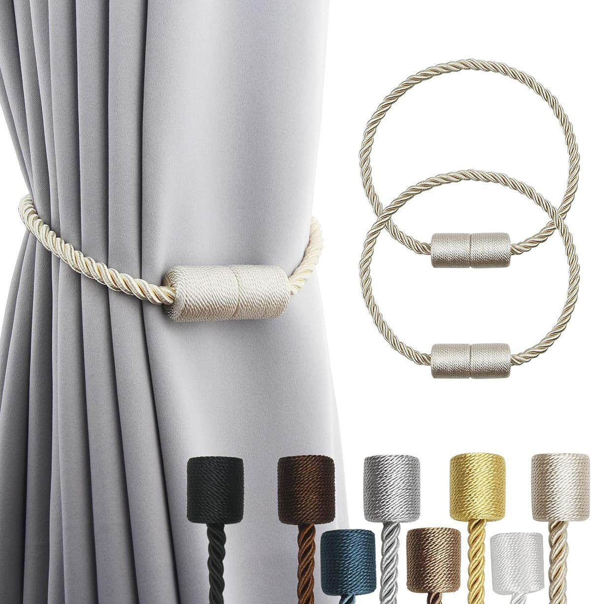 Magnetic Curtain Tiebacks Holdbacks Decorative Tie Backs for Windows Porlau