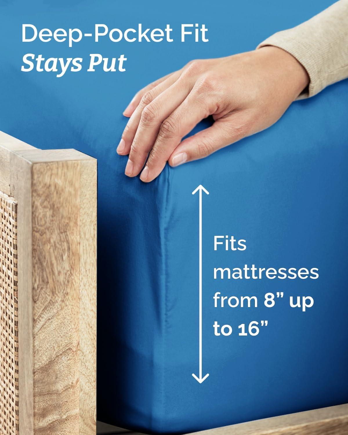 Twin XL 3 Piece Sheet Set - College Dorm Room Essentials - Royal Blue