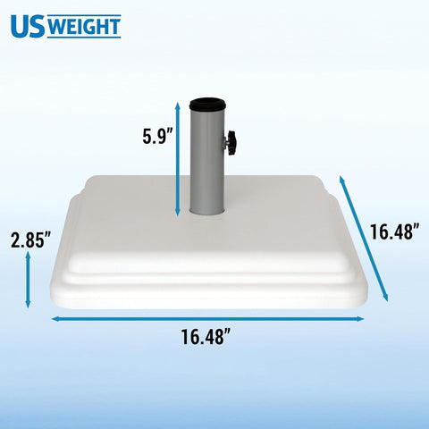 US Weight 40lb Outdoor Umbrella Base - Use with Patio Table - White