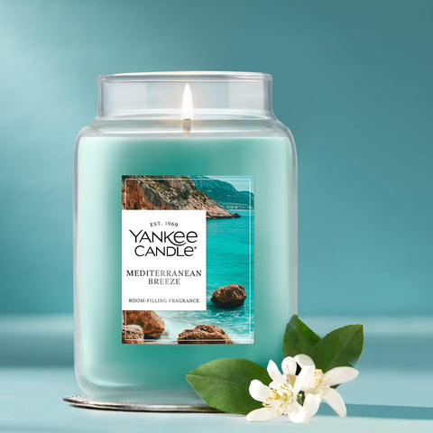 Yankee Candle Mediterranean Breeze Scented Candle, 22oz Large Jar with up to 150 Hour Burn Time, Giftable