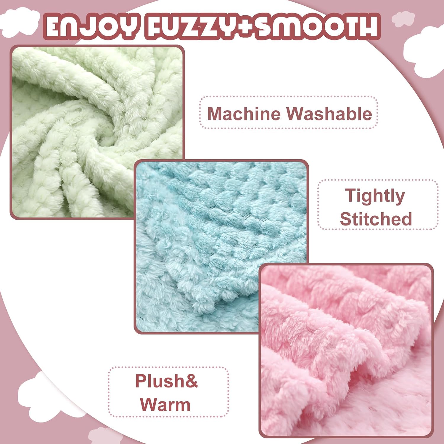 Frienda 4 Pcs Baby Blanket for Girls Boys Infant 32x24,Fresh Color