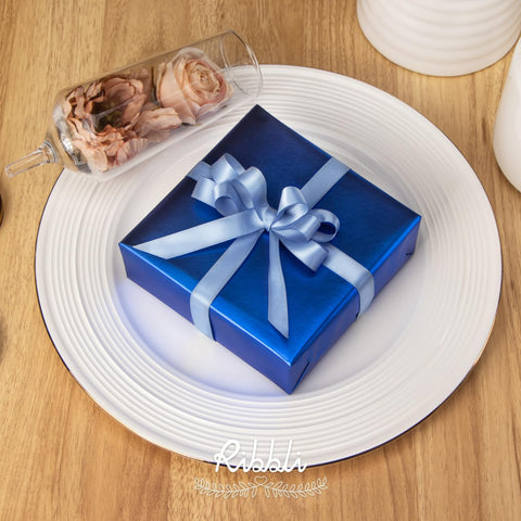 Ribbli Dusty Blue Satin Ribbon Double Faced Satin 1/2 inch x Continuous 50 Yards-Dusty Blue Ribbon for Gift Wrapping Crafts Wedding Decoration Bows Bouquet Floral Arrangement