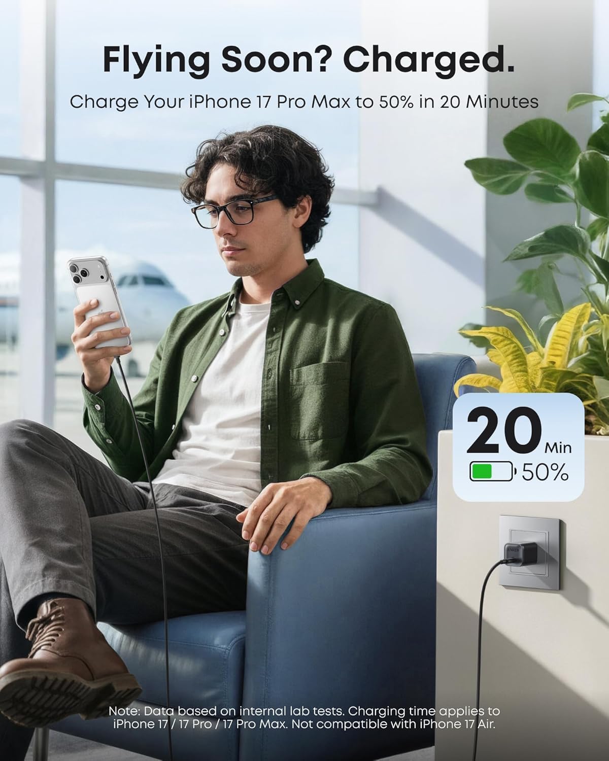 Anker iPhone Charger, 45W Type C Fast Charging, USB C Charger Block