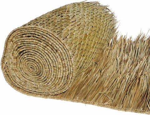 amaZulu Mexican Palm Thatch Roll 35" x 10ft — Natural Tiki Bar & Palapa Roofing, Duck Blind Grass, Patio Cover — Hand-Woven Real Straw, 29 sq ft Coverage — Starter Size, Trim to Size