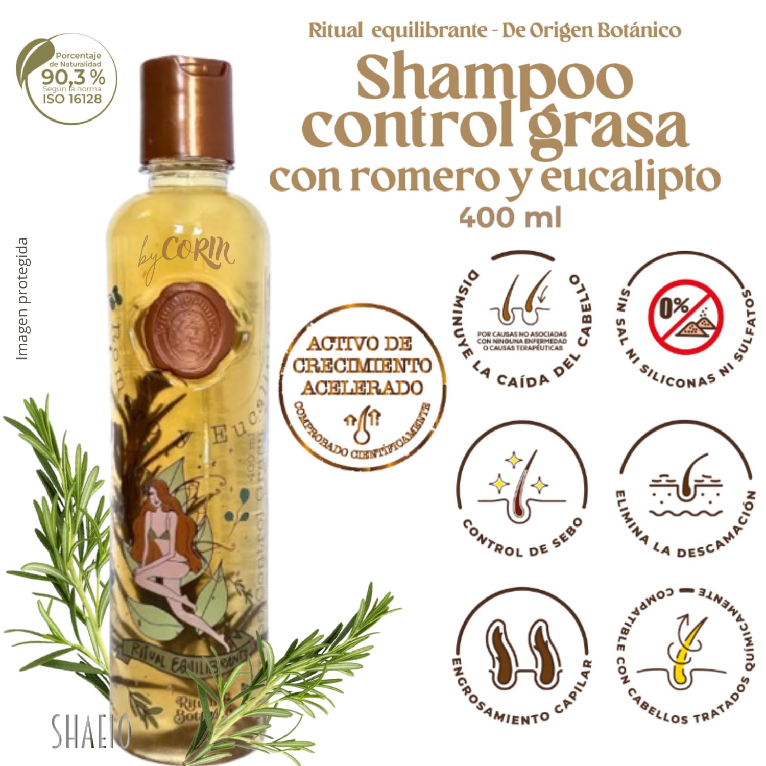 Kit 5 Crecimiento Acelerado y Ultra Reparador S.O.S: Shampoo de Romero, Mascarilla para el Cabello, Acondicionador Intensivo PLEX, DUO Termoprotector para Cabello (+ Obsequio TRENDY)