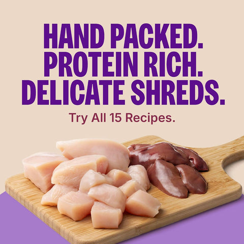 Wellness CORE Signature Selects Shredded Adult Canned Wet Cat Food, Natural, Protein Rich, Grain Free, Chicken and Quail Egg Entrée Recipe, 2.8 oz, Pack of 12 Cans