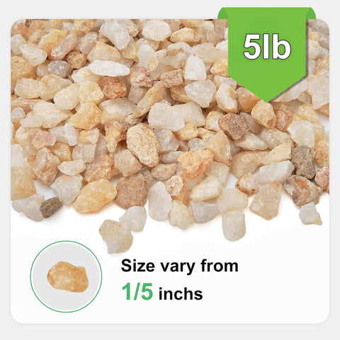 5 lbs Coarse Sand for Plants, 1/5 Inch Horticultural Sand for Succulents, Desert Silica Sand for Cactus, Vases, Aquariums, Terrarium, Fish Tank, Drainage Gravel for Potted Plants, Bamboo, Crafts