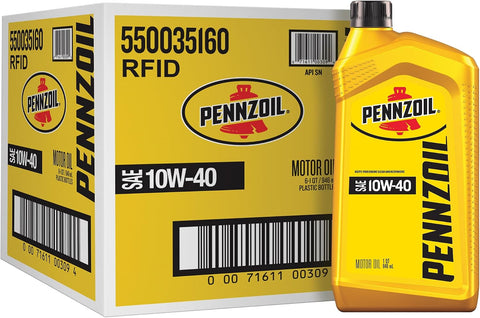 Pennzoil 10W-40 Motor Oil, 1 Quart (6 Pack)