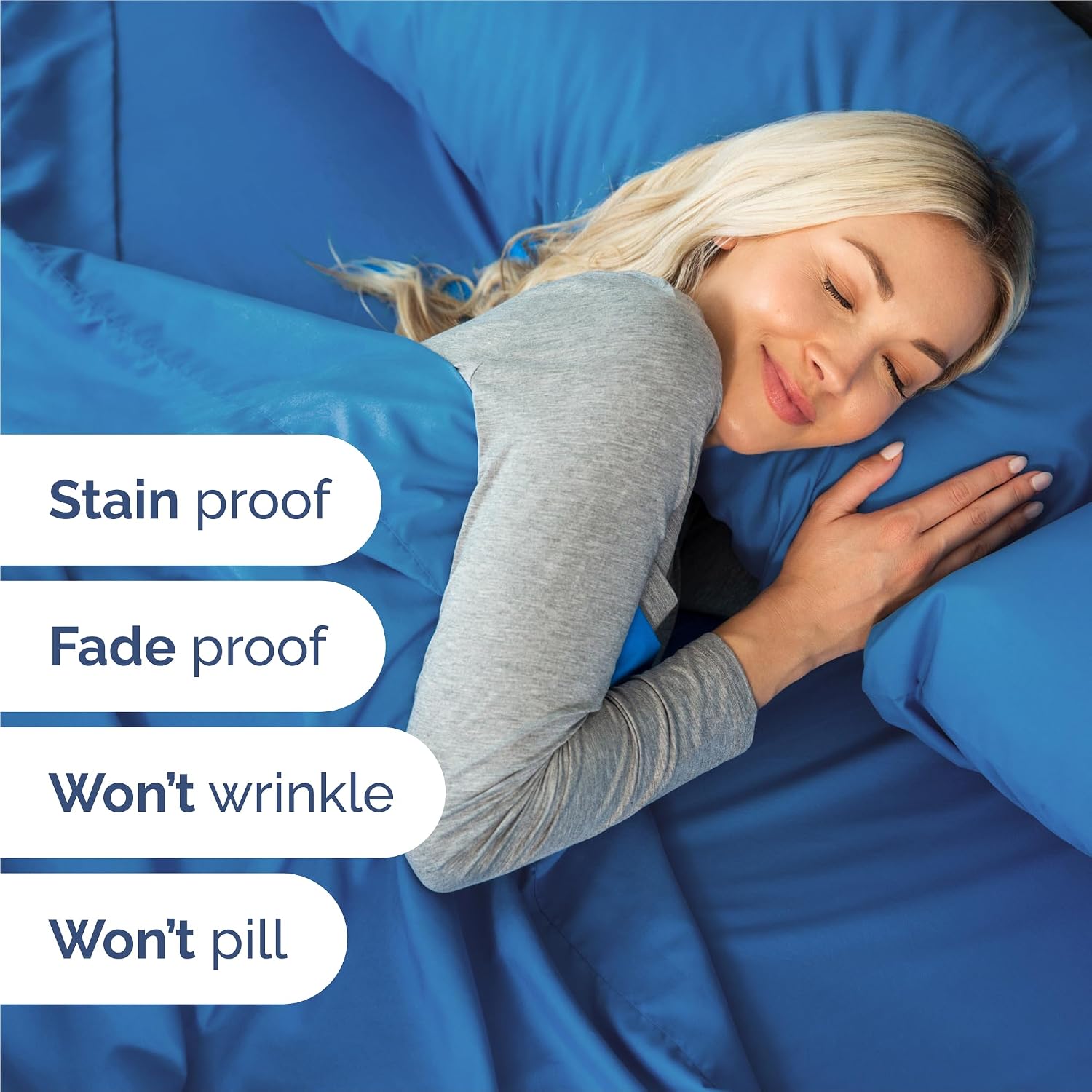 King Size 4 Piece Sheet Set - Breathable & Cooling Sheets - Royal Blue