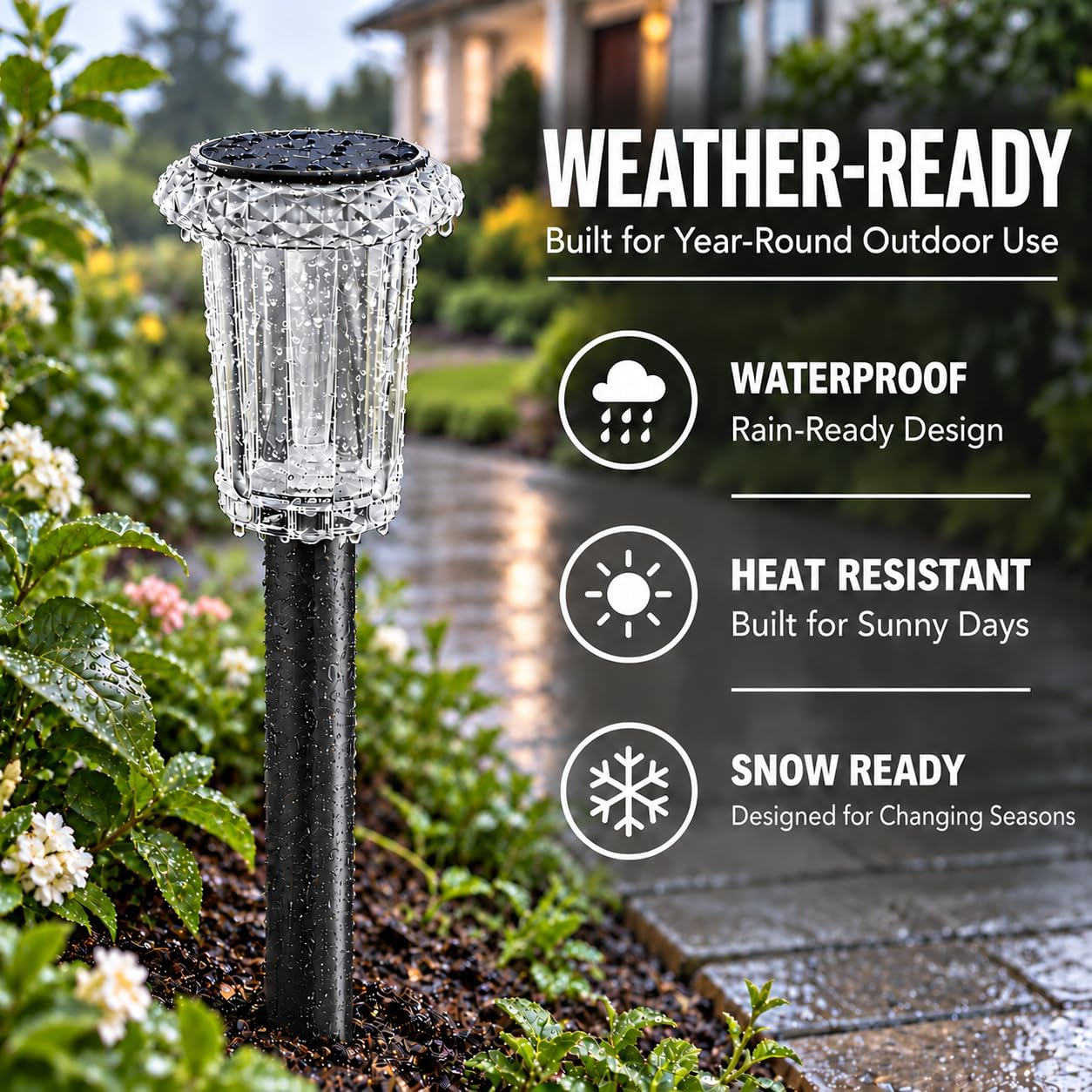 Eyrosa 10 Pack Color Changing Solar Pathway Lights, Starburst Garden Lights