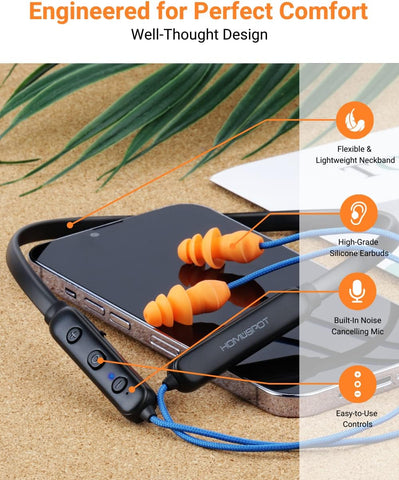 Bluetooth Work Headphones, OSHA-Compliant, 27dB NRR, 24H Playtime