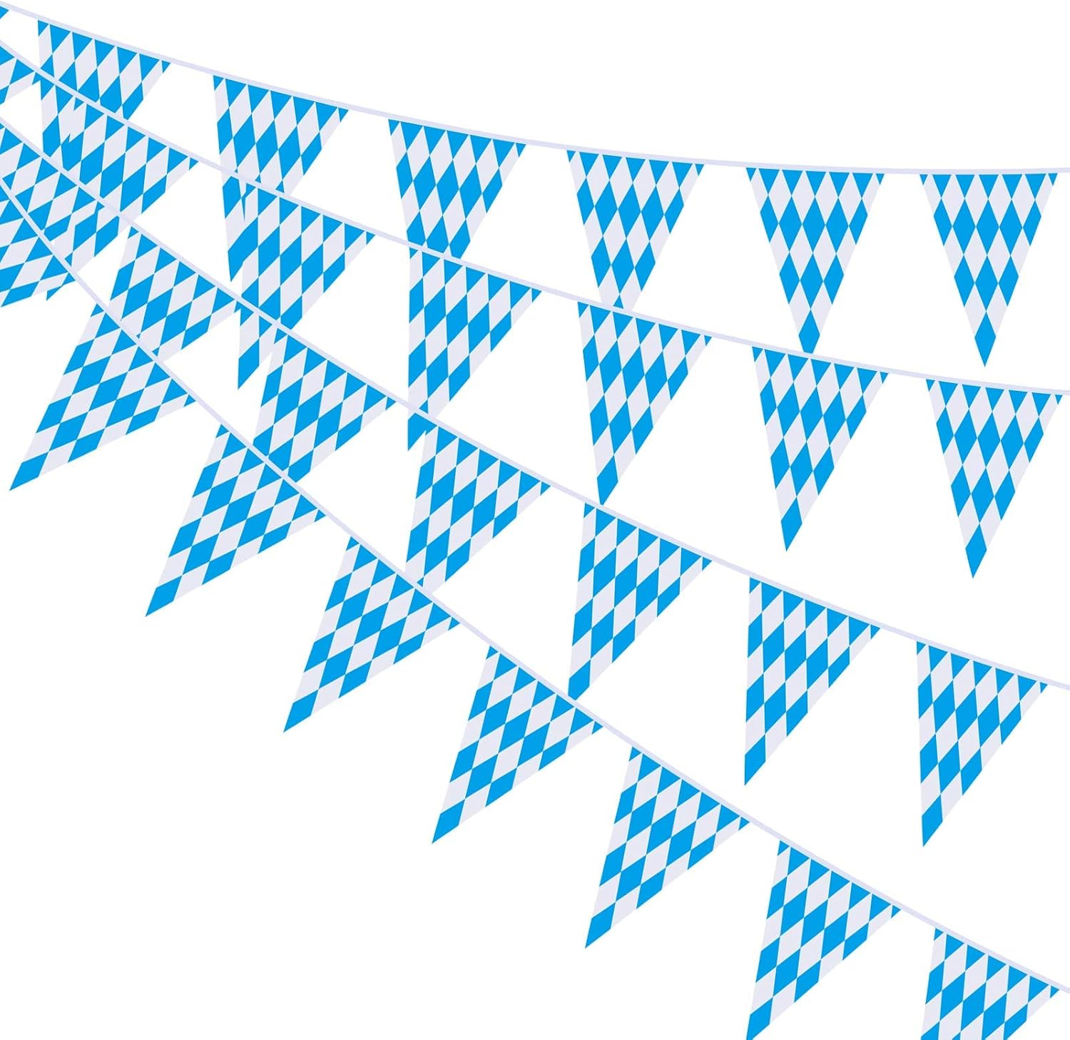Ahfulife 39.3 Feet Oktoberfest Bavarian Flag Banner for Oktoberfest Decorations, Oktoberfest Pennant Banner with 30 Pcs Flags for German Themed Party Autumn Decoration (7.8"x11.8")