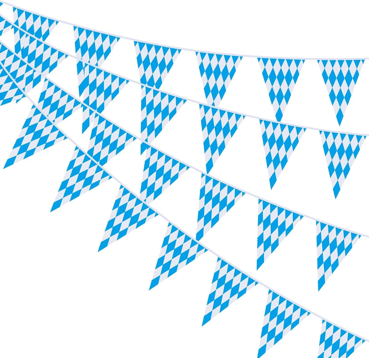Ahfulife 39.3 Feet Oktoberfest Bavarian Flag Banner for Oktoberfest Decorations, Oktoberfest Pennant Banner with 30 Pcs Flags for German Themed Party Autumn Decoration (7.8"x11.8")