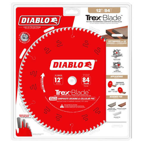 Diablo TrexBlade Saw Blade - 12" Diameter, 84 MTCG Teeth, 1" Arbor