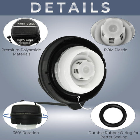Gas Cap, Fuel Cap for 2006-2020 Honda Acura Accord Civic CRV Pilot Fit MDX