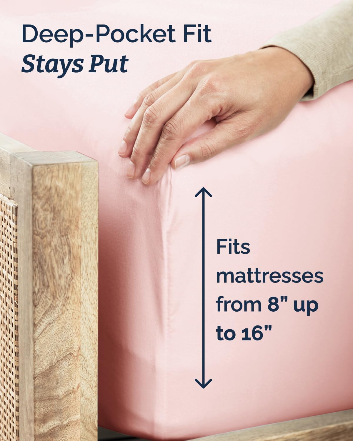 Twin Size 3 Piece Sheet Set - Comfy Breathable & Cooling Sheets - Baby Pink