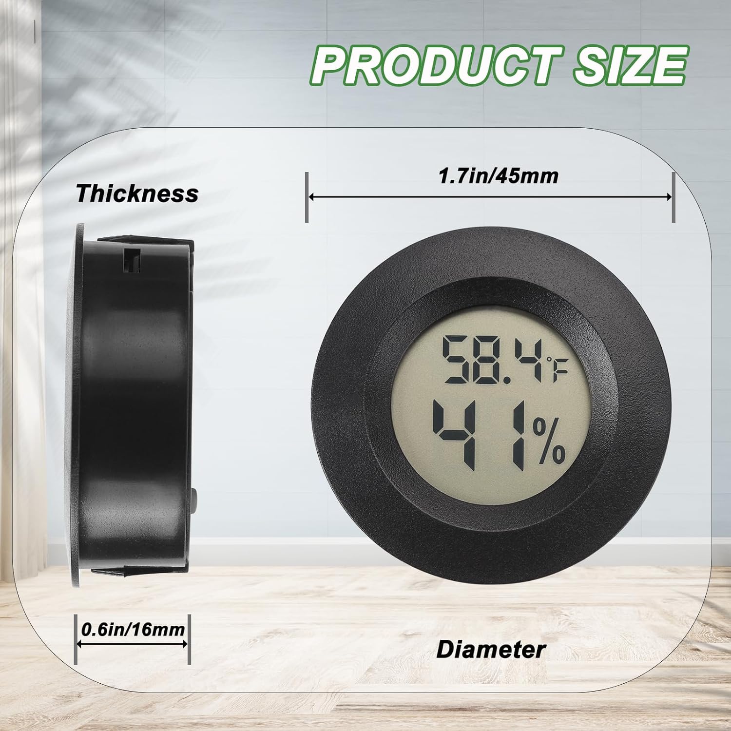 Serundo Auto Digital Hygrometer Thermometer Indoor/Outdoor Hygrometer 6PC