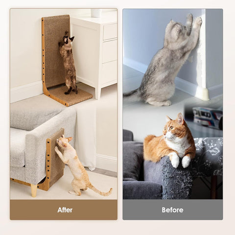 EHEYCIGA Cardboard Cat Scratcher for Indoor Cats, 26.8 Inch, Brown