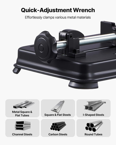 VEVOR Chop Saw, 7-1/4 in Stainless Steel Cold Cut Blade, 1200 W Motor, 4000 r/min Speed, 0-45° Adjustable Cutting Angle, Metal Cutting Chop Saw for Metal Square and Flat Tubes, I-Shaped Steels