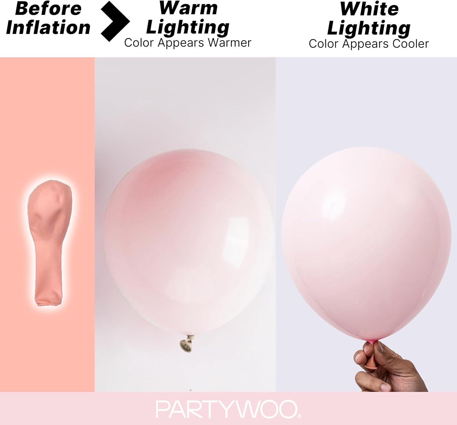 PartyWoo Pale Pink Balloons 85pcs Light Pastel Baby Pink Different Sizes