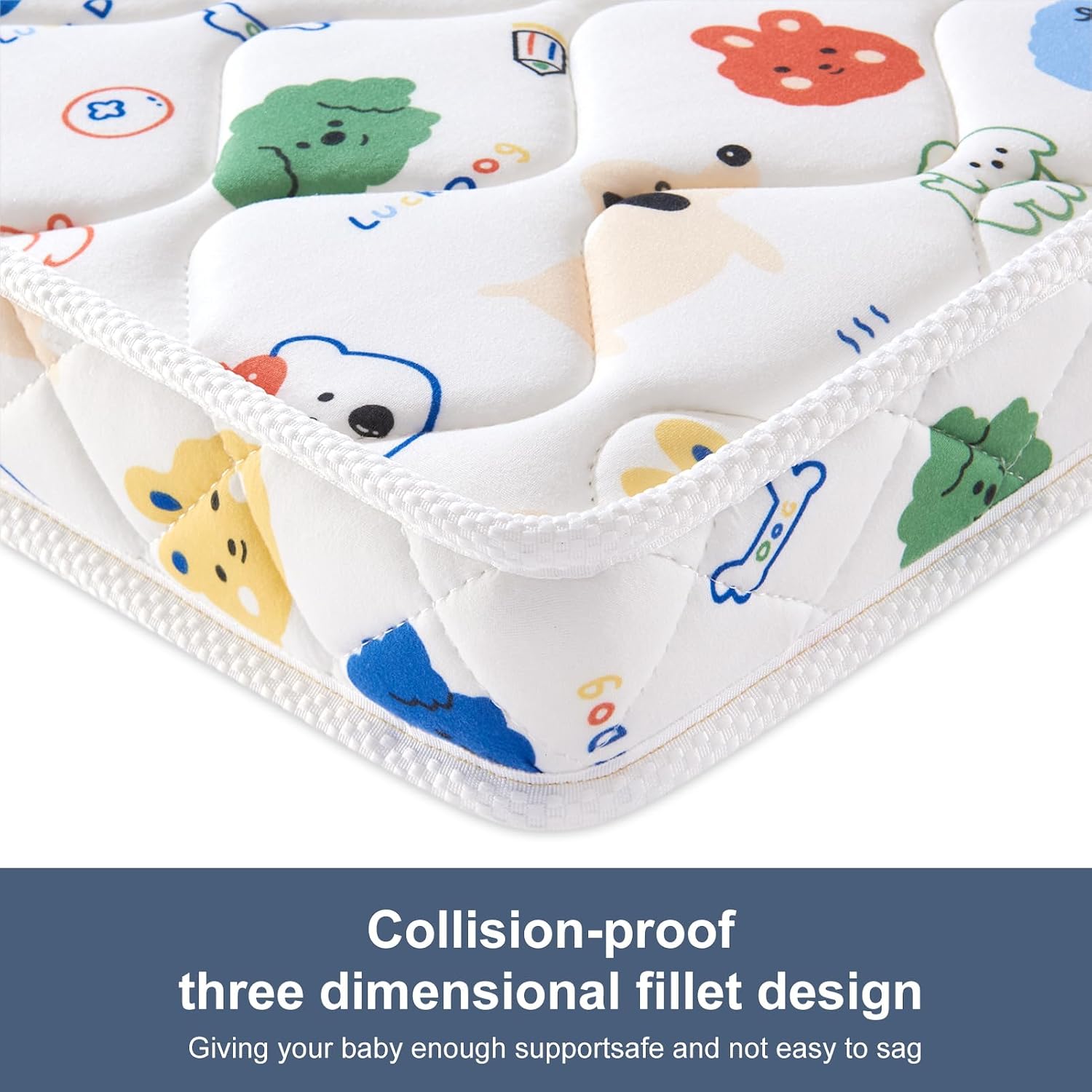 Pack and Play Mattress - 38" x 26"- Premium Cotton Fabric Safety Reinforced Play Yard Mattress - Fits for Graco & Baby Trend & Pamo Babe Playard, Firm Support and Comfort Foam