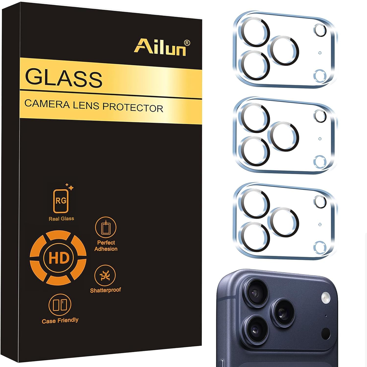 Ailun 3 Pack Camera Lens Protector for iPhone 17 Pro