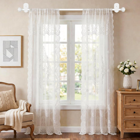 TONIAL Curtain Rods No Drilling for Windows, 16-30 In Adjustable, White