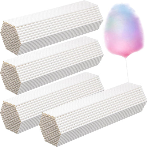 Honeydak 1200 Pcs Cotton Candy Cones 13.8 Inch White Sticks for Parties