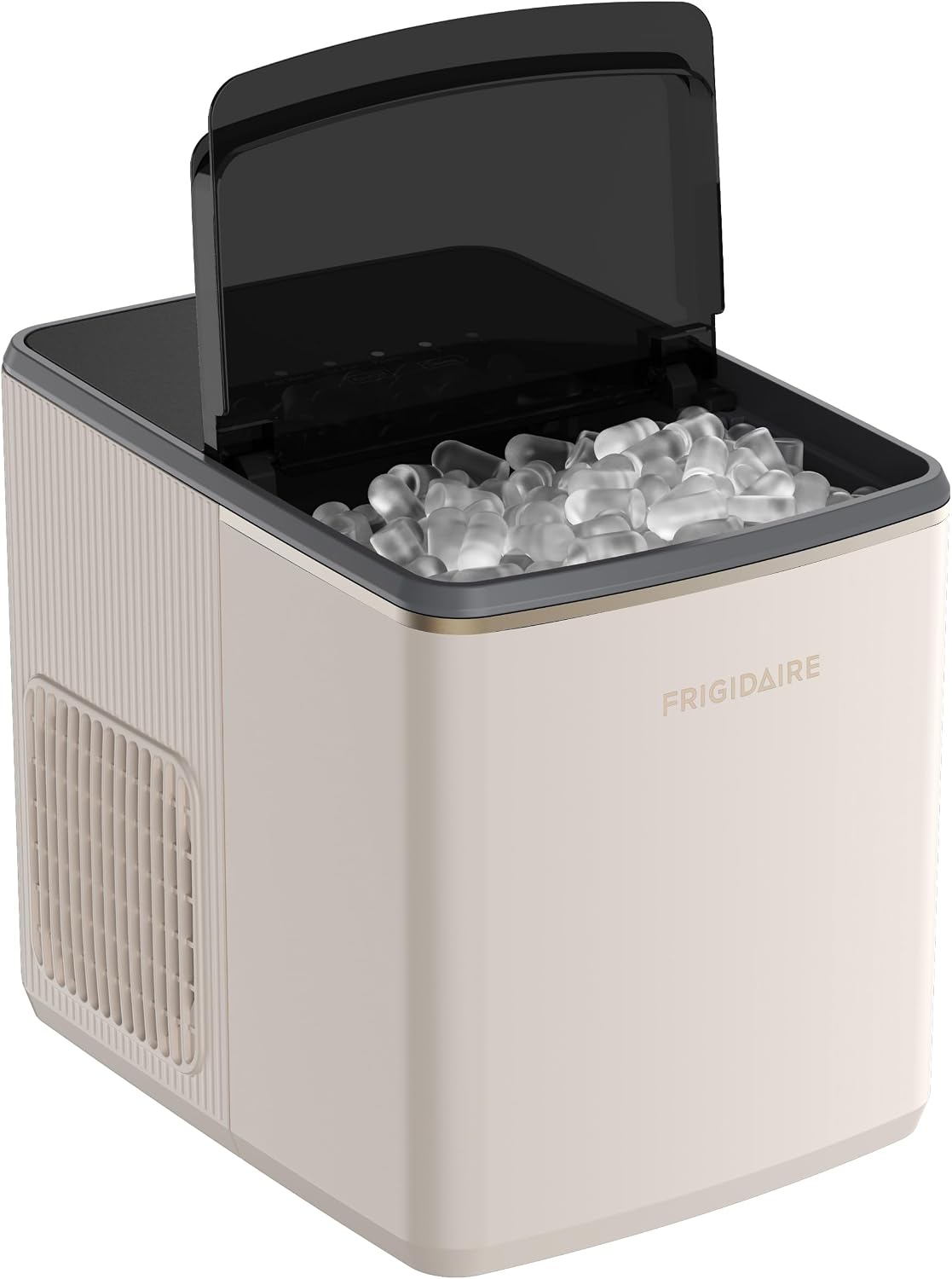 Frigidaire, Countertop Ice Maker, 26 lbs per Day – Fast Bullet Ice Making Machine with Touch Display, 9 Pieces in 7–15 Minutes, Portable Ice Machine for Home Kitchen, Office & RV, Vanilla