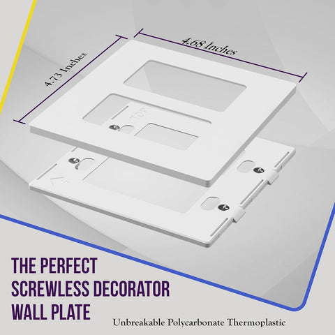 ENERLITES 2-Gang White Screwless Decorator Switch Outlet Wall Plate Cover