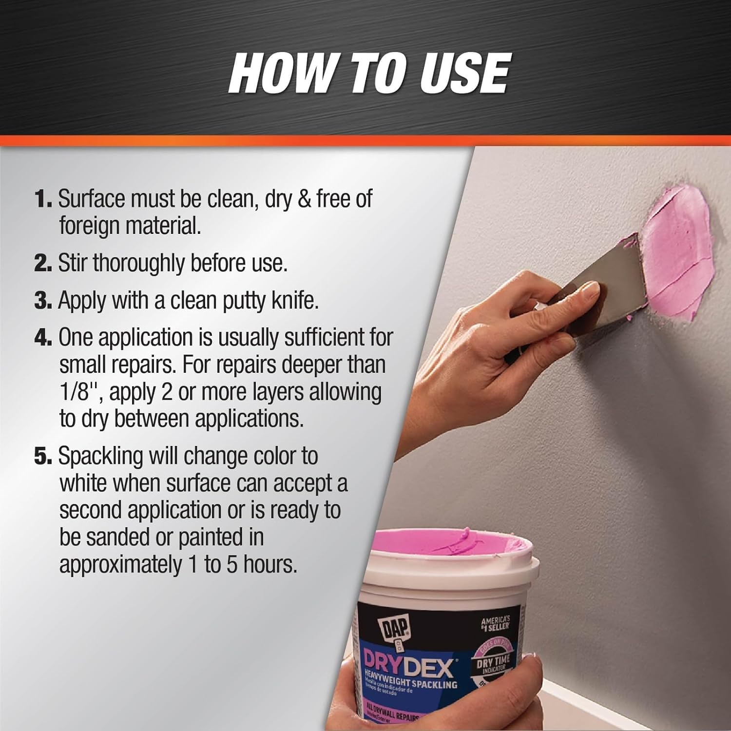 1 qt DAP 12330 DryDex Interior/Exterior Spackling- Pack of 2