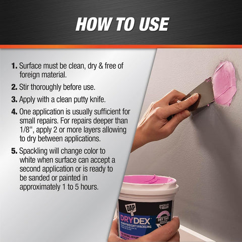 1 qt DAP 12330 DryDex Interior/Exterior Spackling- Pack of 2