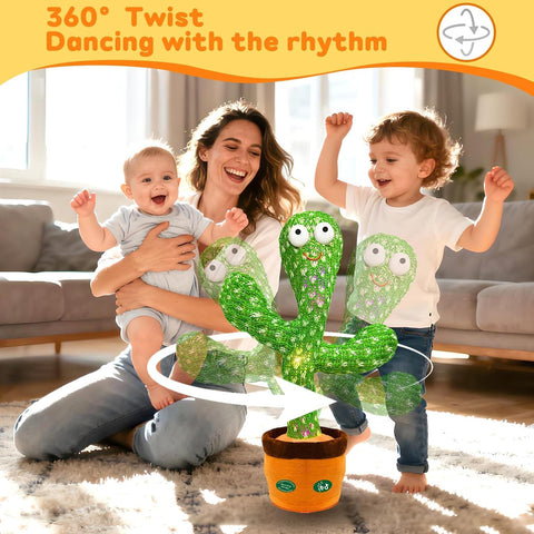 Hunfur Interactive Dancing Talking Cactus Toy, Repeat What You Say