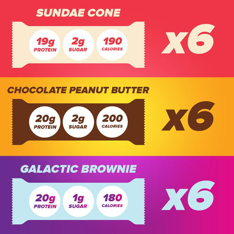 Pure Protein Variety Pack Protein Bars, 19g-20g Protein, Gluten Free, 18 Ct