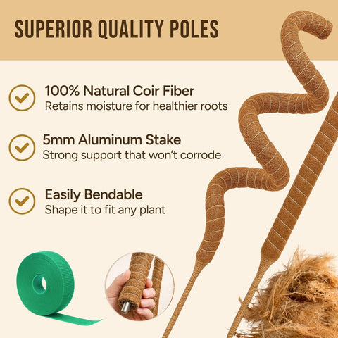 Craft911 29" Moss Pole Monstera Plant Support, Indoor Plant Stakes