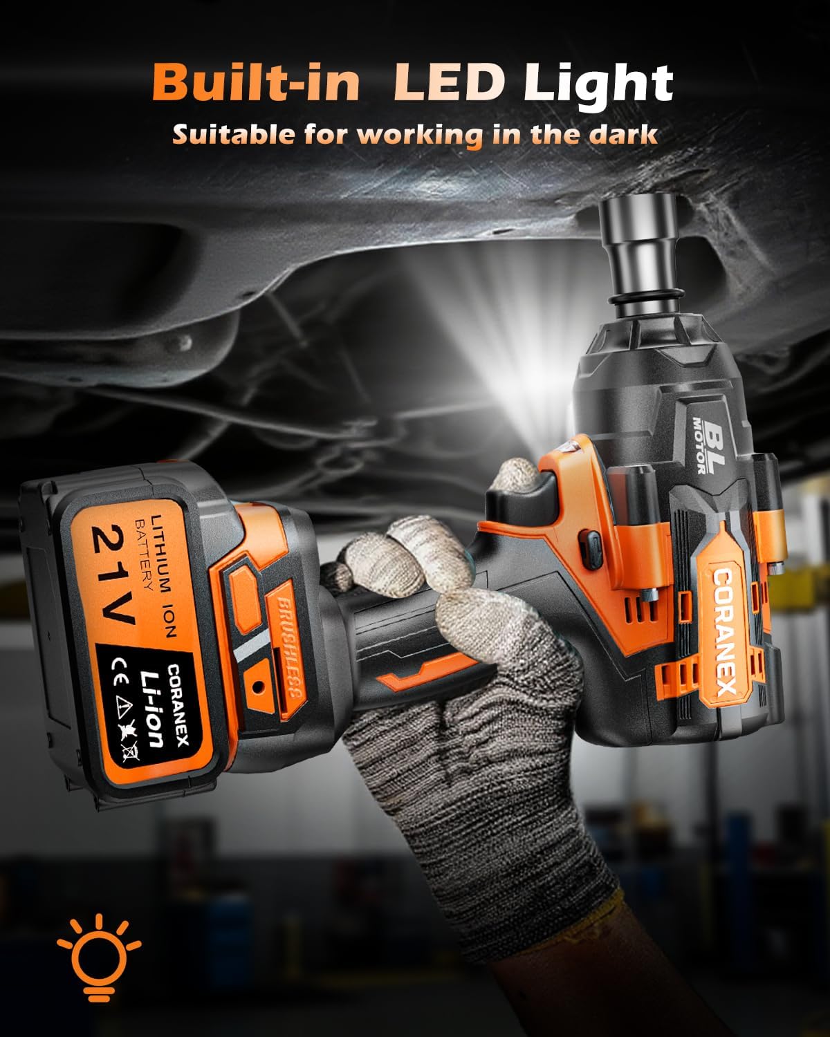 1/2" Cordless Impact Wrench | 1300N.m (960ft-lbs) | Fast Charger