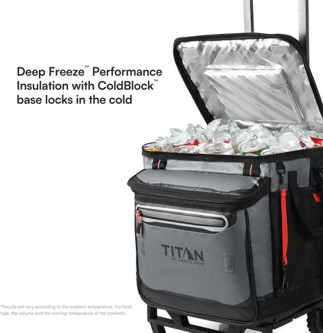 Titan 60 Can Cooler with Wheeled Cart, Ice Up to 3 Days
