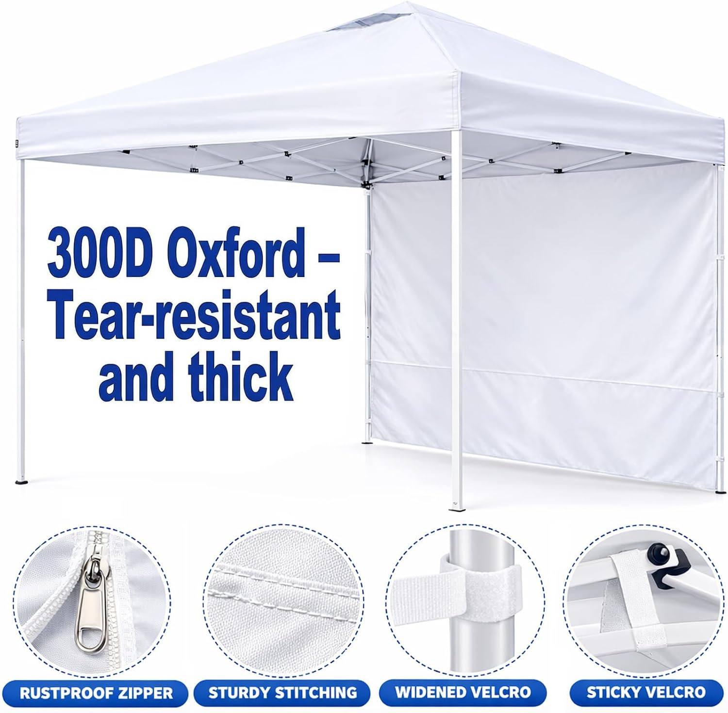 10 x 10 Canopy Sidewalls, 3 Pack Pop Up Canopy Walls, White