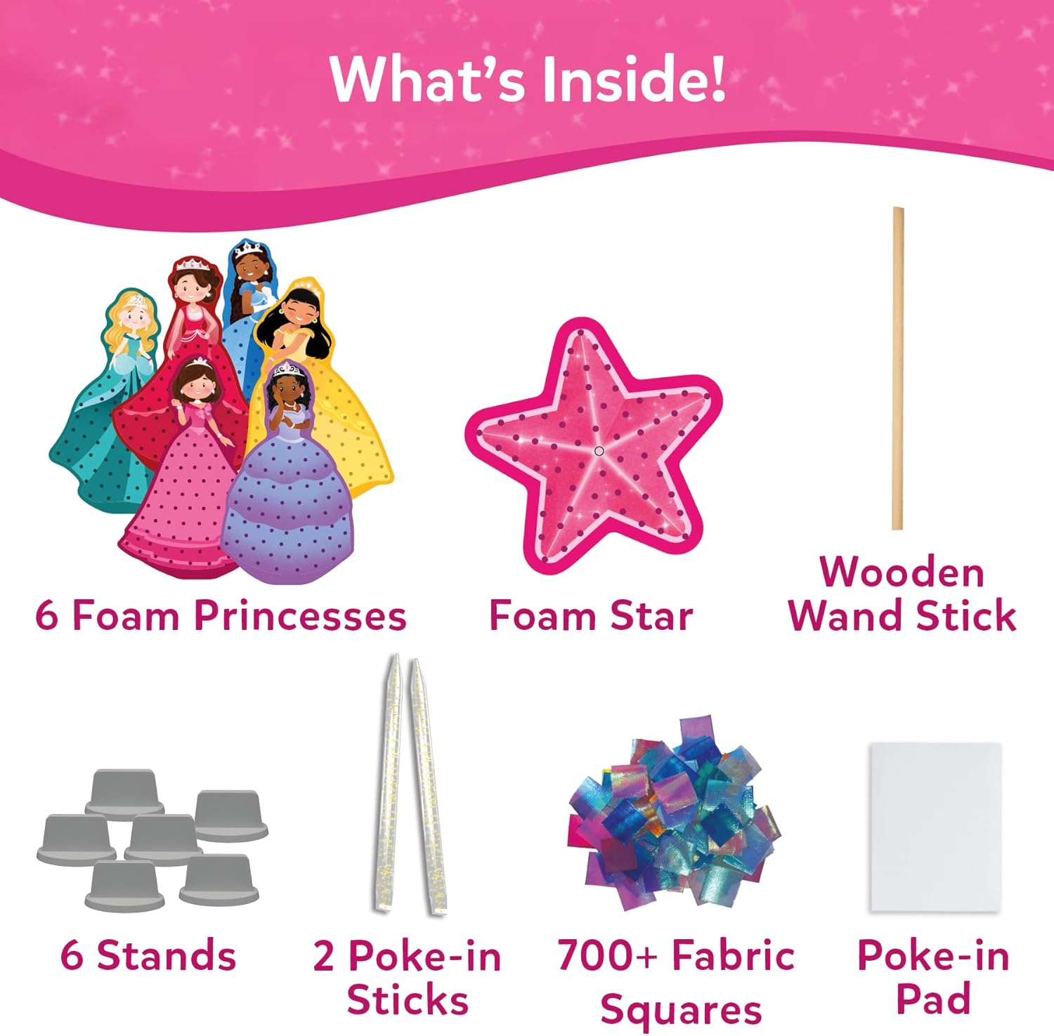 Skillmatics Poke-in Art – Magical Princesses, Wood Craft Kit, Gift for Kids