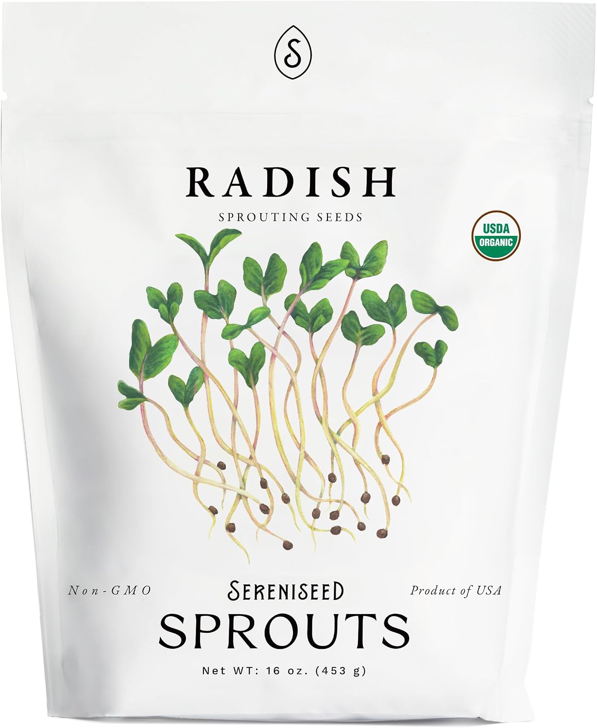 Organic Radish Sprout Seeds (16 oz) – Non-GMO, Heirloom Seeds for Sprouting and Microgreens