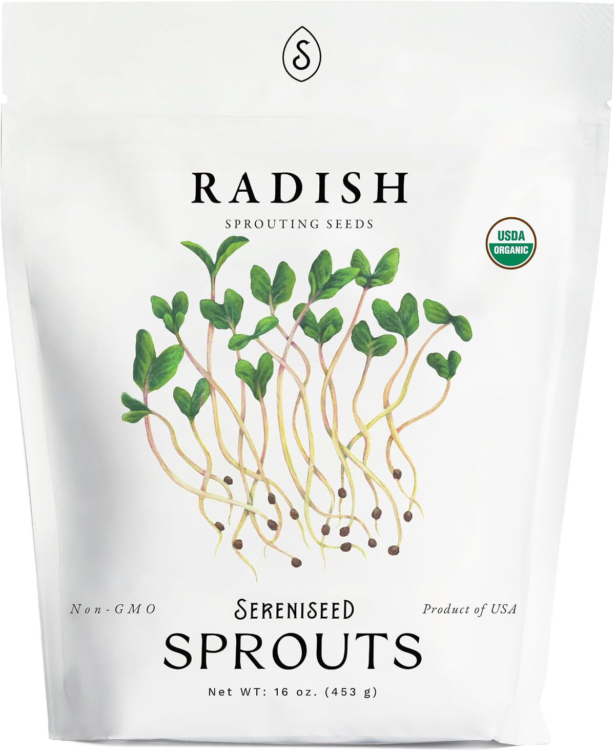 Organic Radish Sprout Seeds (16 oz) – Non-GMO, Heirloom Seeds for Sprouting and Microgreens