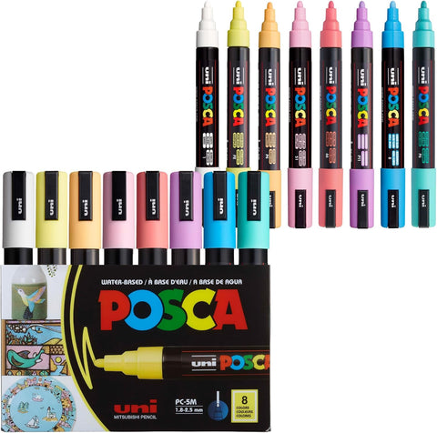POSCA® PC-5M Water-Based Acrylic Paint Markers, Medium Tip, 8 Count