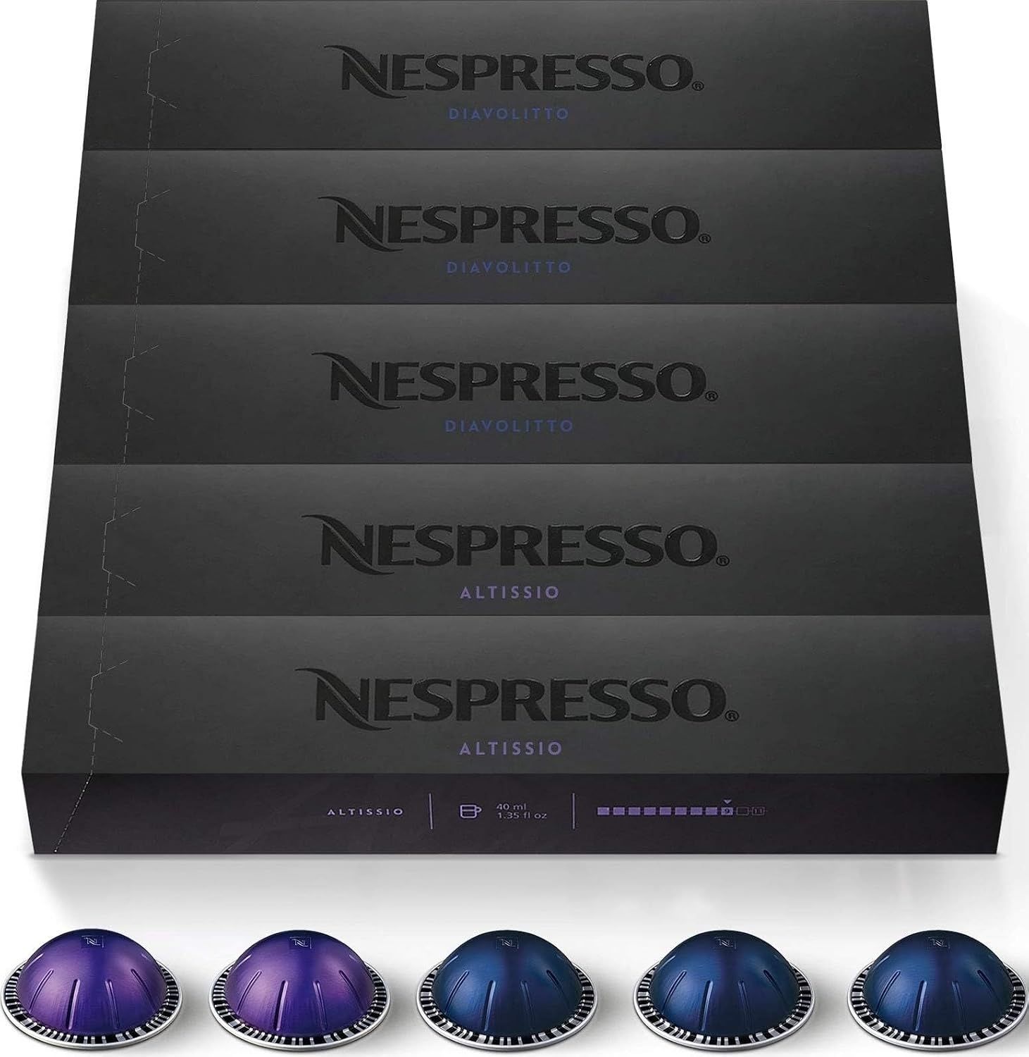 Nespresso Vertuo, Espresso Variety Pack, 50-Count Espresso Coffee Pods